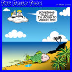 Fish walking cartoon