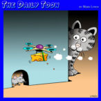 Drone deliver cartoon