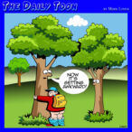 Tree gugging cartoon