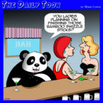 Panda and bamboo cartoon