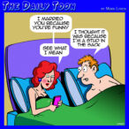 Stud in bed cartoon