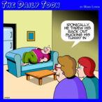 Threw back out cartoon