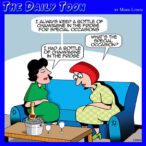Champagne drinking cartoon