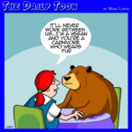 Wearing of fur cartoon