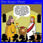 Water into wine cartoon