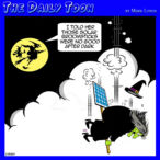 Flying witches cartoon