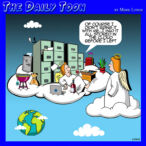 Stored in the cloud cartoon