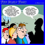 Loyal team members cartoon