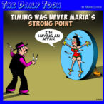 Knife thrower cartoon