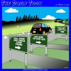 Using phone while driving cartoon