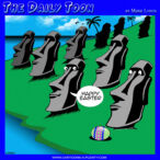 Easter island cartoon