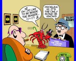 Singing lobster cartoon