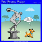 Dog fetching cartoon