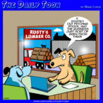 Playing fetch cartoon