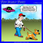 Cleaning up after your dog, cartoon