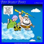 Throwing lightning bolts cartoon
