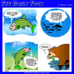 Salmon spawning cartoon