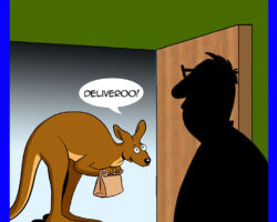 Food delivery cartoon
