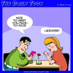 Online dating, cartoon