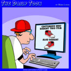 Online shopping cartoon