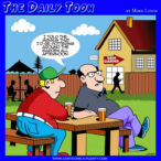 Beer garden cartoon